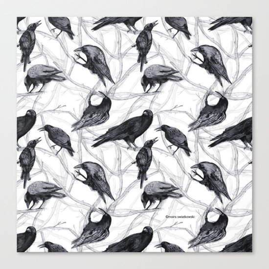 Crow Pattern Canvas Print
