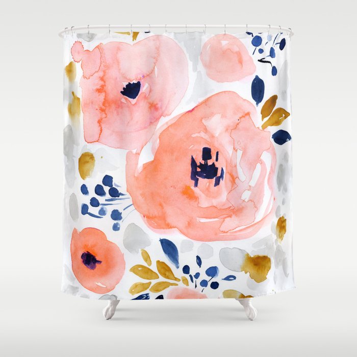 Genevieve Floral Shower Curtain