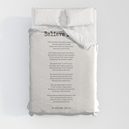 Believe This - Wilhelmina Stitch Poem - Literature - Typewriter Print 1 Duvet Cover