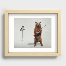 Bear with a shotgun Recessed Framed Print