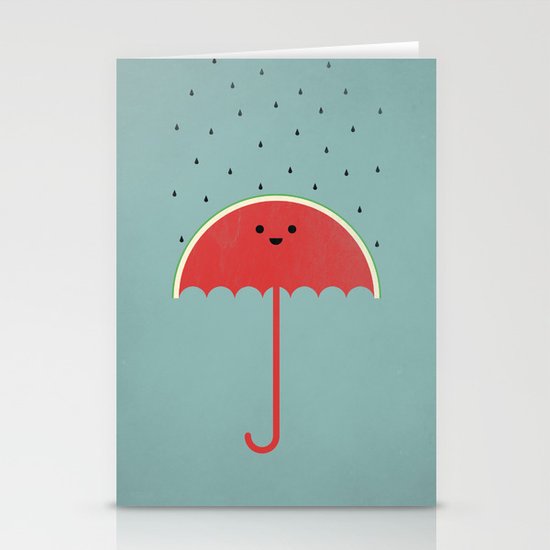 Watermelon Umbrella Stationery Cards