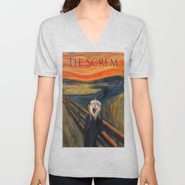 The Screm - cockatiel Munch V Neck T Shirt