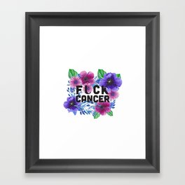 Fuck Cancer - Florals Framed Art Print