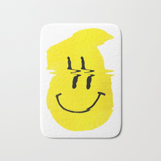 Smiley Glitch Bath Mat