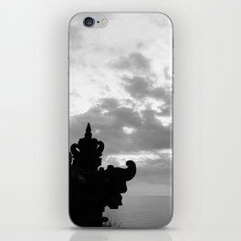Balinese Temple In Black And White Sky iPhone Skin