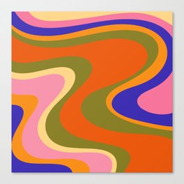 Retro Dream Colourful Abstract Swirl Pattern  Canvas Print