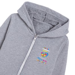 Mom Never Gives Up Autism Awareness Kids Zip Hoodie