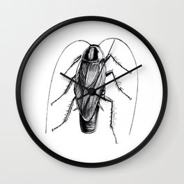 Cockroach Pen Art Drawing Wall Clock
