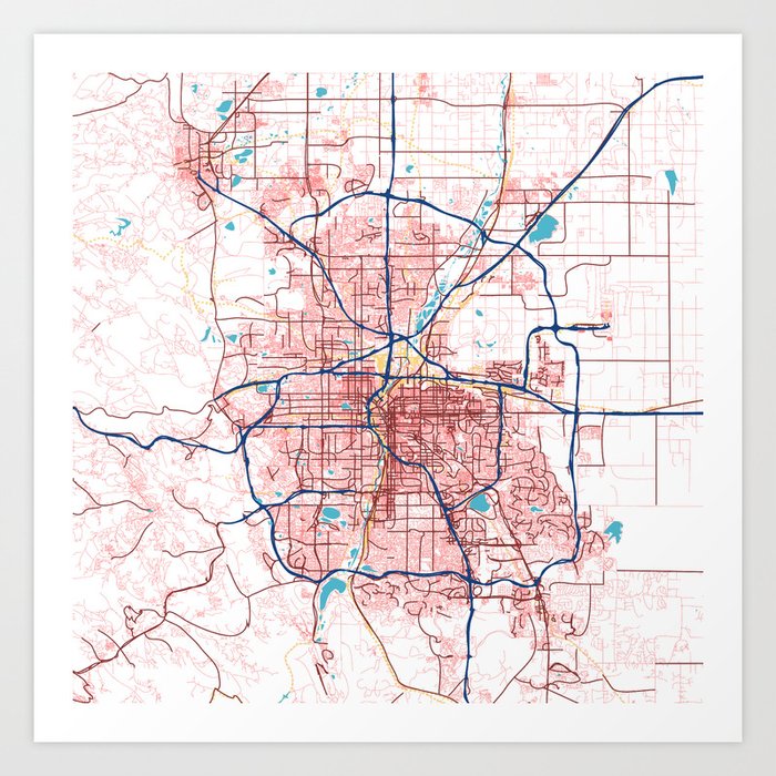 Denver's POP urban map Art Print