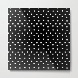 Abdiel | Black and White Stars Pattern Metal Print