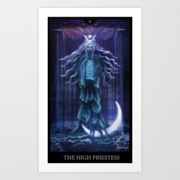 The High Priestess Art Print | Thehighpriestess, Painting, Tarot, Priestess, Moon, Tarotdeck, Witch, Dark, Dreamwalkertarot, Goddess 
