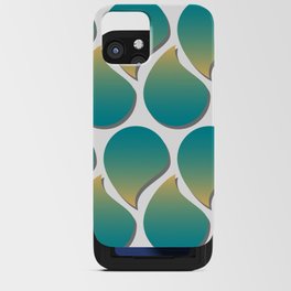 Sand and Sea Turquoise and Yellow Geometric Design iPhone Card Case