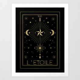 L'Etoile or The Star Tarot Gold Art Print