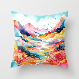 Fairytale Landscape - Summer Throw Pillow