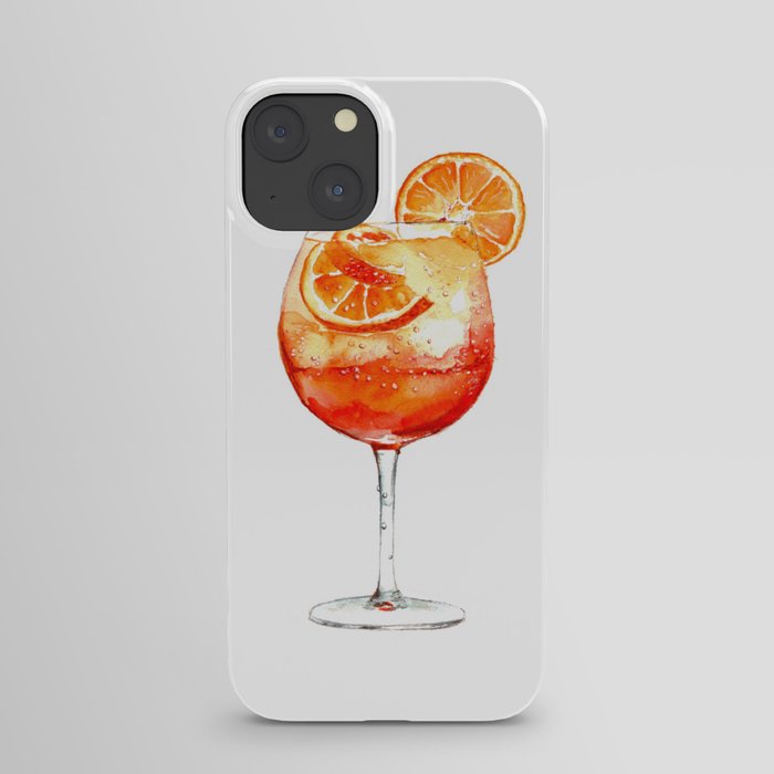 Cocktails. Aperol Spritz. Watercolor Painting. iPhone Case