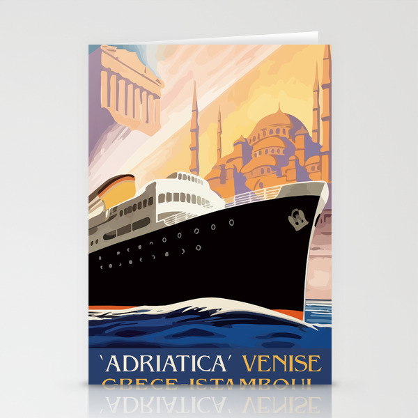 Venice Greece Istanbul Shipping Line Retro Vintage Ad Stationery Cards By Aapshop Society6