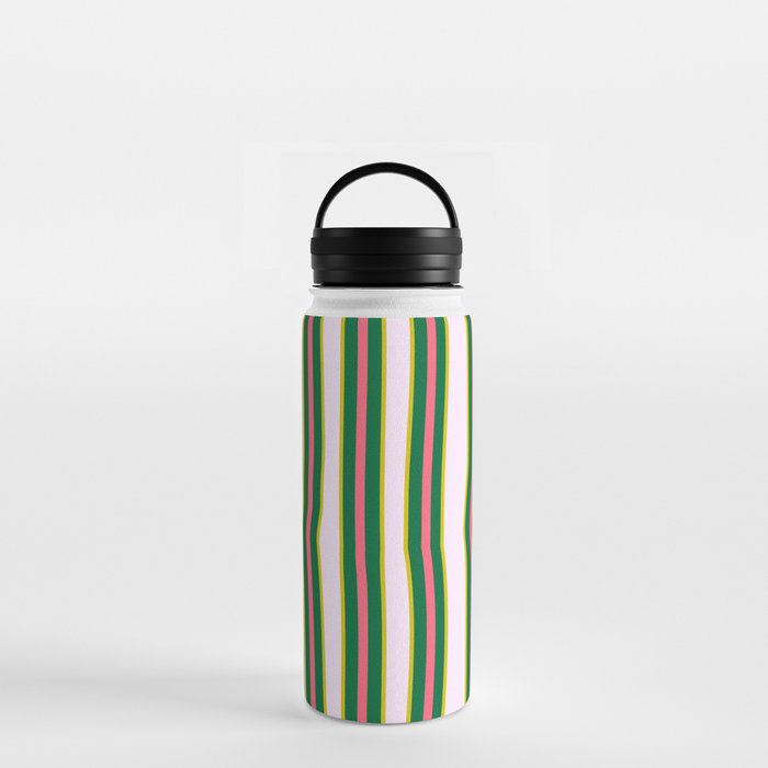 Colorful stripes on white background . Modern stylish print Water Bottle