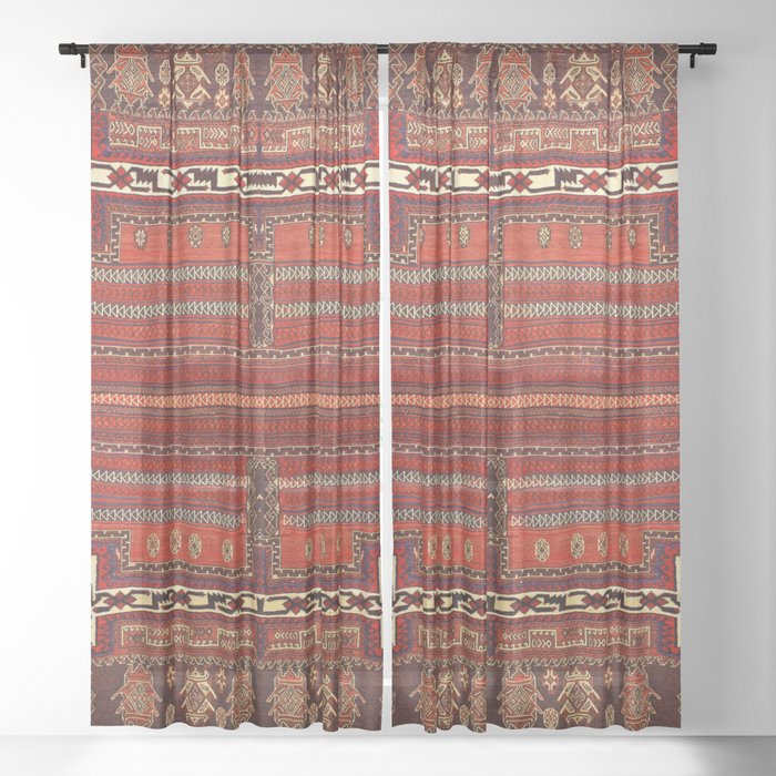 Traditional Vintage Moroccan Artwork C7 Sheer Curtain