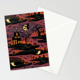 Halloween Night - Bonfire Glow Stationery Card