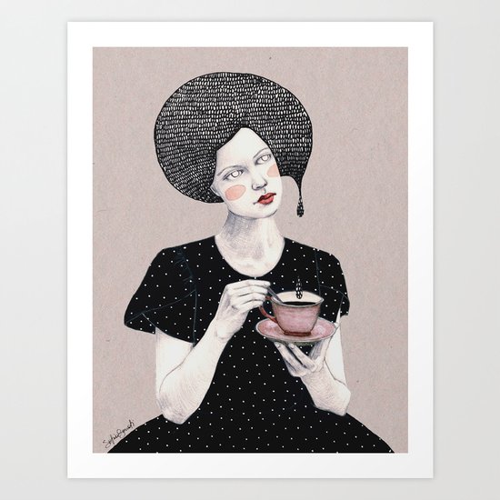 Nina in black Art Print