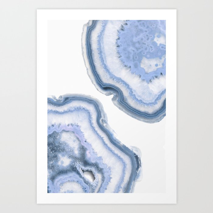 Airy Blue Agate Art Print