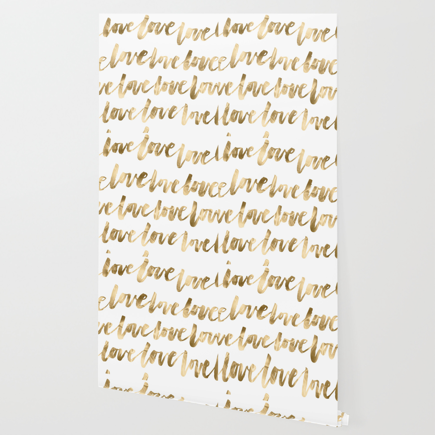 Gold Love Quote Pattern Typography Script Wallpaper By