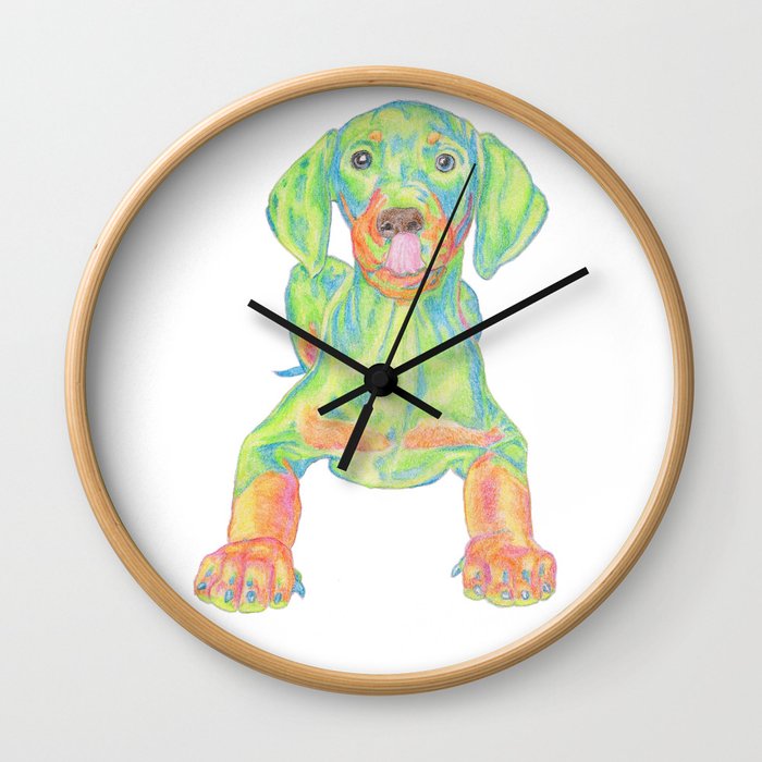 Colorful Dog Wall Clock