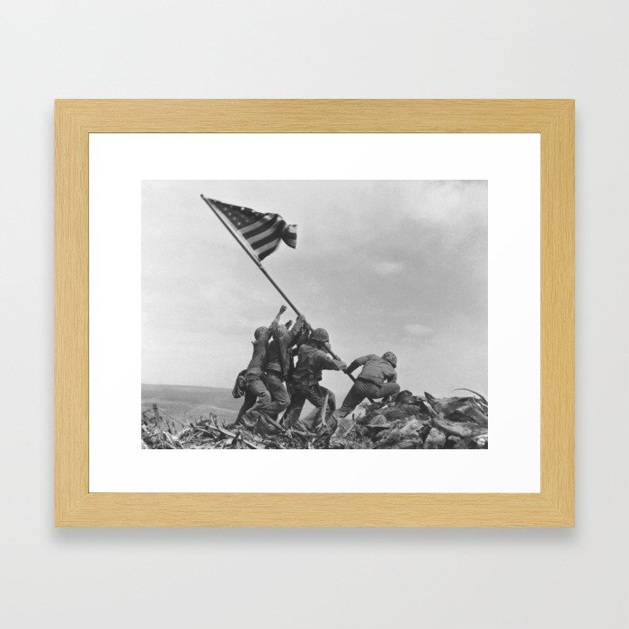 Raising The Flag On Iwo Jima Framed Art Print