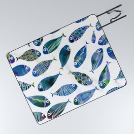Light blue fish Picnic Blanket