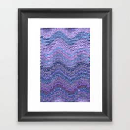 Violet Wavy Lines Pattern Framed Art Print