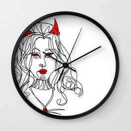 Hellish Wall Clock | Line, Vintage, Hellish, Devil, Hell, Modern, Demonic, Rebel, Neo Pop, Quirky 