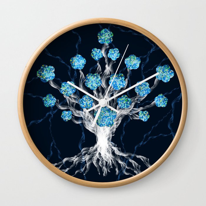 Isadore Kennesi - The GlitterMist Tree Wall Clock