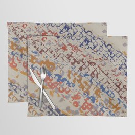 Diagonal Fragments - coral, navy, teal, gold, copper Placemat