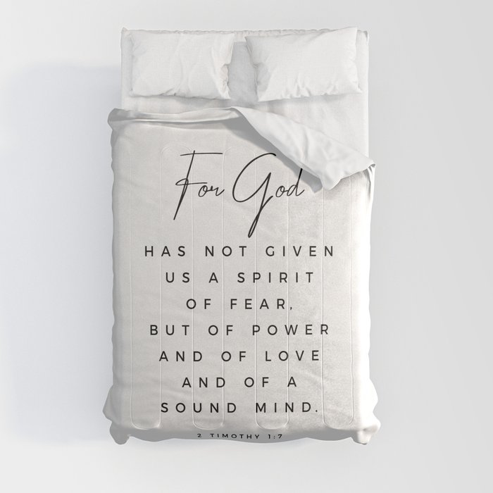 Christian Quote Wall Art 2 Timothy 1 7 For God Hath Not Given Us A Spirit Of Fear Bible Scripture Comforter