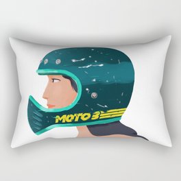 Girl on Helmet Rectangular Pillow