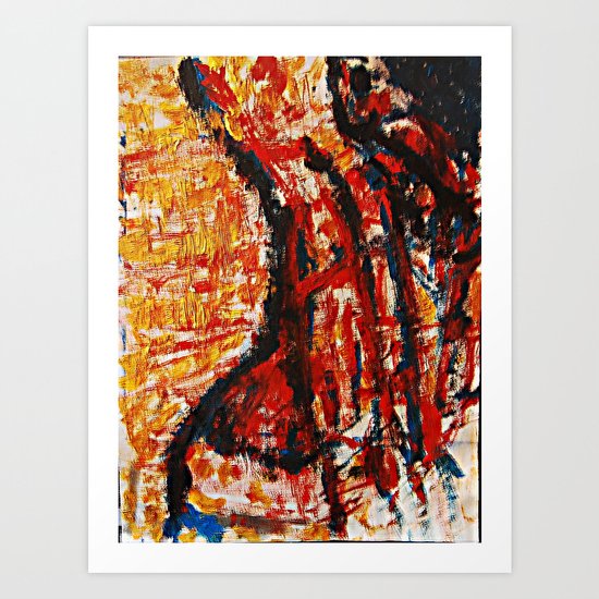 Straining Neck Art Print