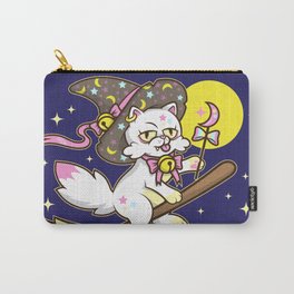 The Witch's Cat Carry-All Pouch | Graphicdesign, Cartoon, Vector, Witch, Cat, Animal, Cute, Vectordigital, Wand, Stars 