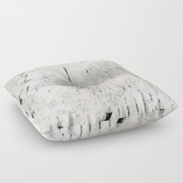 Grey and White Abstract with Black Texture: Scribble Series 02 Floor Pillow