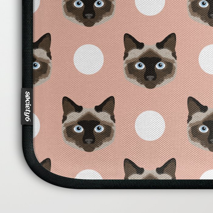 Telli Siamese Cat Cute Funny Cat Lady Art Print Pattern Polka