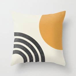 Mid century modern Sun & Rainbow Throw Pillow