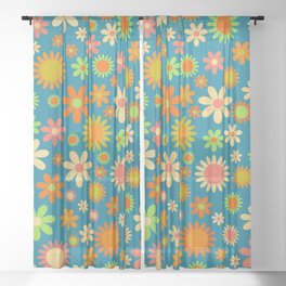 Bright Floral 5 Sheer Curtain