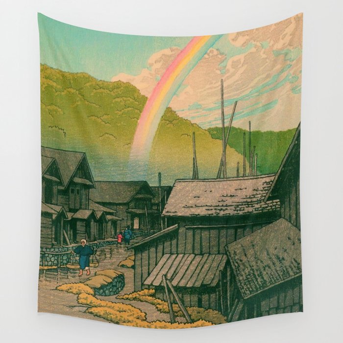 Kanitamachi by Kawase Hasui Wall Tapestry