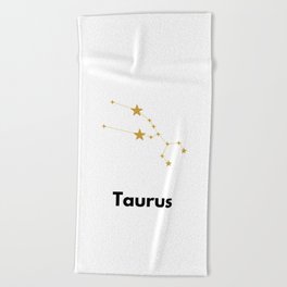 Taurus, Taurus Sign Beach Towel