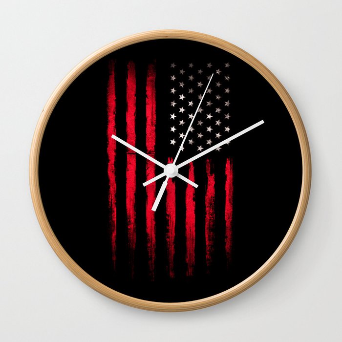 American flag Vintage Black Wall Clock