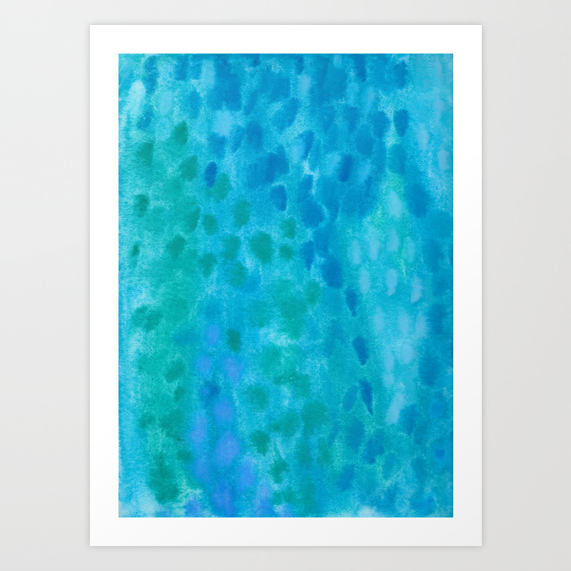 Ocean Blue Abstract Watercolor Art Print By Briagabriellestudios