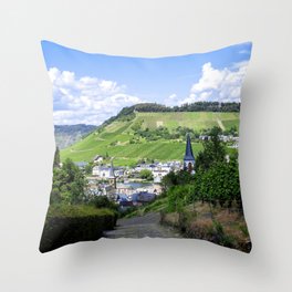Traben-Trarbach as seen from above Throw Pillow