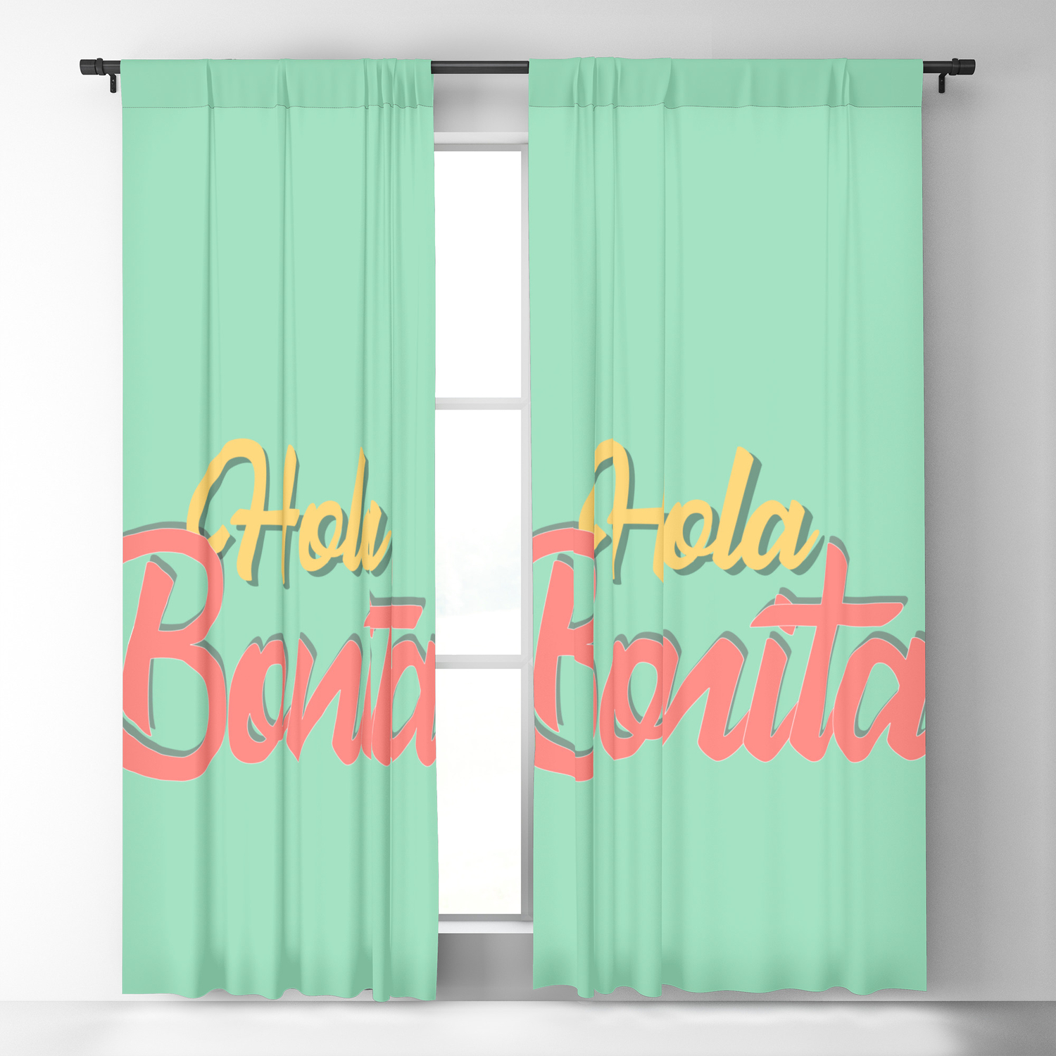 Spanish Quotes Hola Bonita Cute Blackout Curtain By Carolsalazar