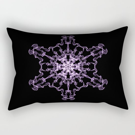 Purple Silk Snowflake Rectangular Pillow