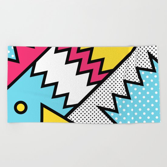 ZigZag 80s Memphis Pattern Beach Towel
