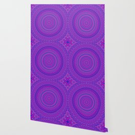 Purple Bohemian Flower Mandala Wallpaper